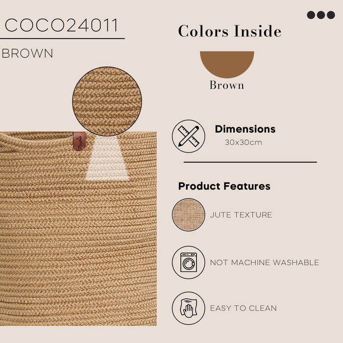 Aberto Design Cesta de Yute Coco24011 Marrón
